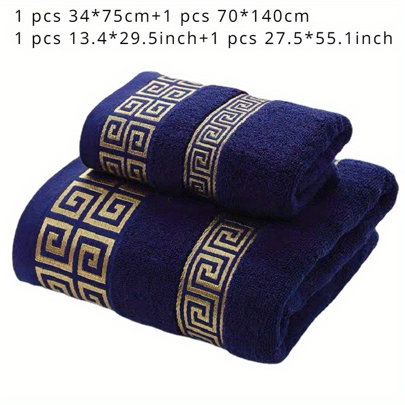 TEMU 2pcs 1pc 34*75cm + 1pc 70*140cm Towel Bath Towel Adult Couple Towel Bath Towel 's Day Towel Bath Towel Universal Washcloth 35*75cm Towel 1pc And Swimming Bath Towel 70*140cm Bath Towel 1pc