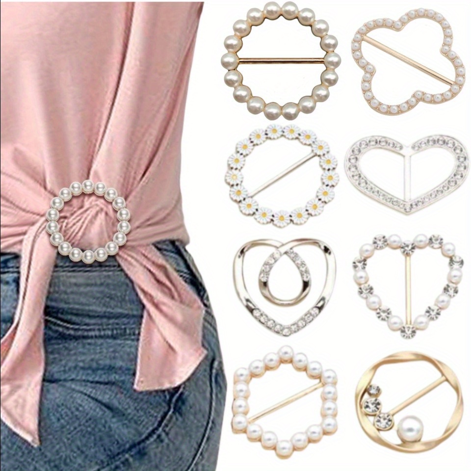 

3/8pcs Set Accessories, Alloy, Multifunctional Clasps, Waist , T- Hem , Pin, & , Irregular & Round , - Accessories For Women