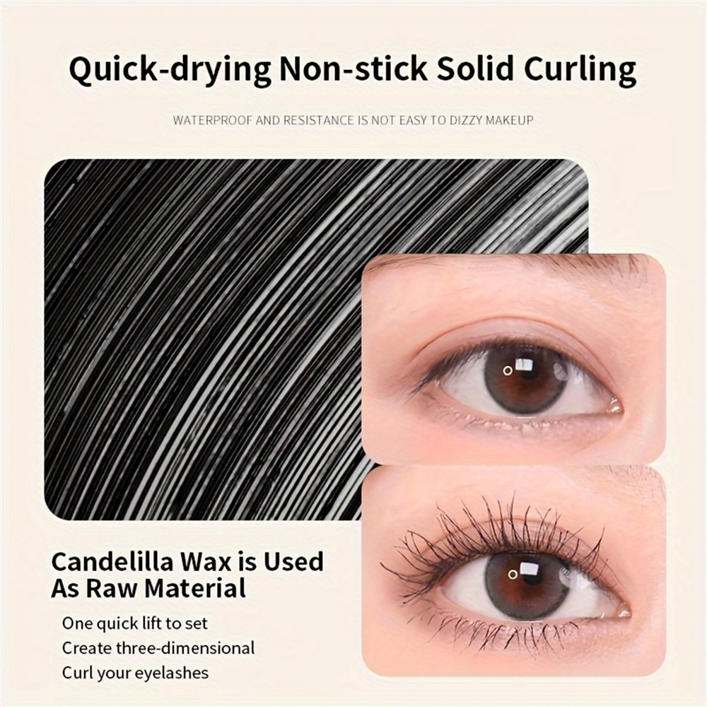 4D Mascara, Black, Waterproof, Ultra-Long, Volumizing, Long-Lasting Smudge-Proof, Effortlessly Adds Length and Depth for Enhanced Charm with Plant Squalane