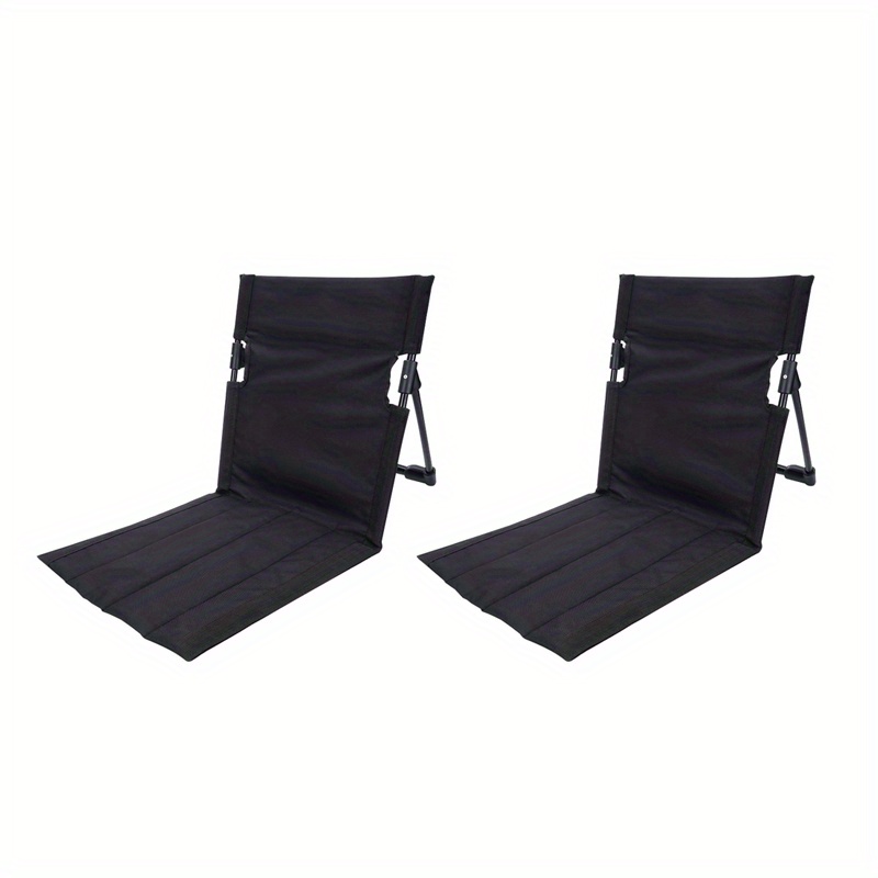 TEMU 2pcs Portable Folding Camping Chairs For Outdoor Use - Lightweight Beach & Park Lawn Recliners