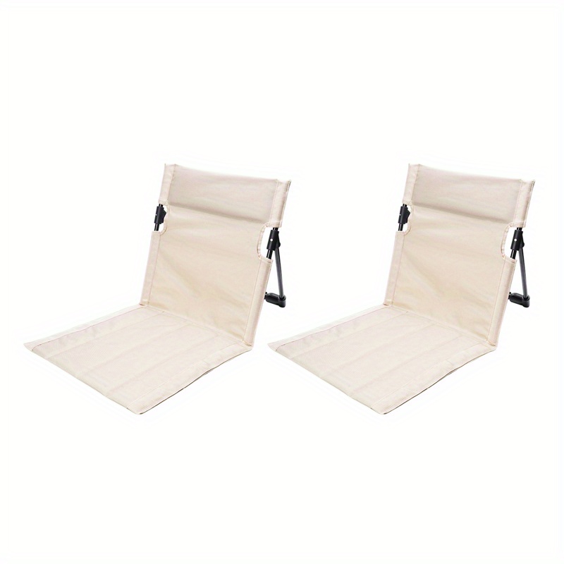 TEMU 2pcs Portable Folding Camping Chairs For Outdoor Use - Lightweight Beach & Park Lawn Recliners