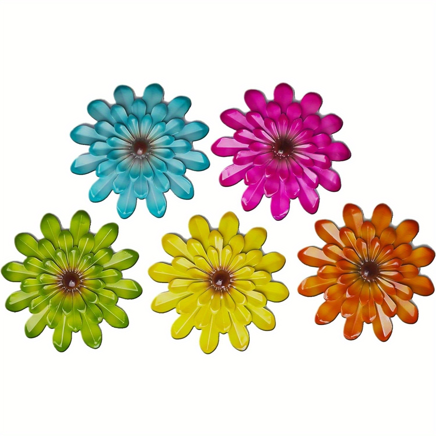 

5pcs, Outdoor Metal Flower Garden Cute Flowers Decorations Hanging For Yard Porch Outside Lawn