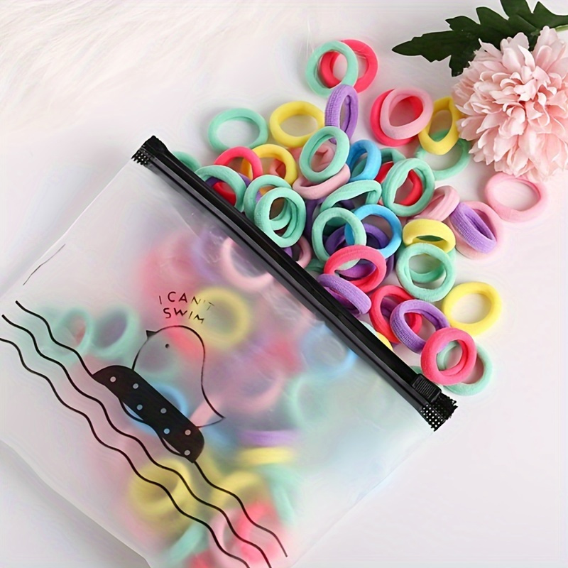 

100pcs Hair Elastics Ties Stretchy Rubber Band Ponytail Holder For Women Ladies