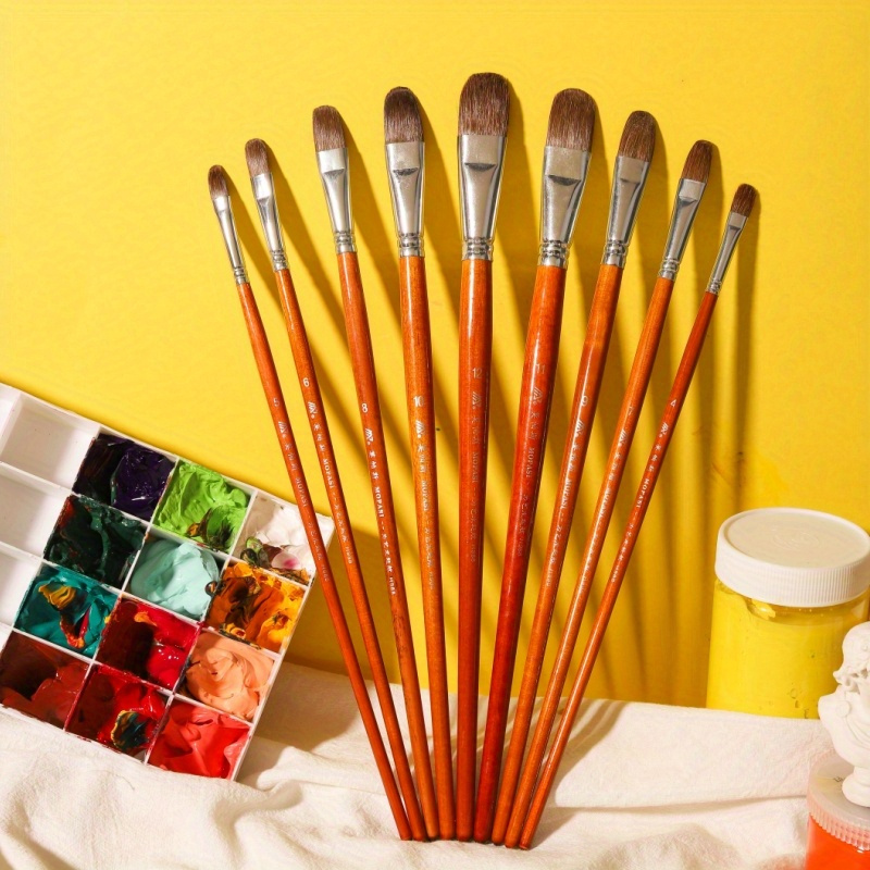 

12 Premium Animal Hair Oil Brush Painting Brush Set Quality - And Painting Tool To . Make Your Paintings Better.