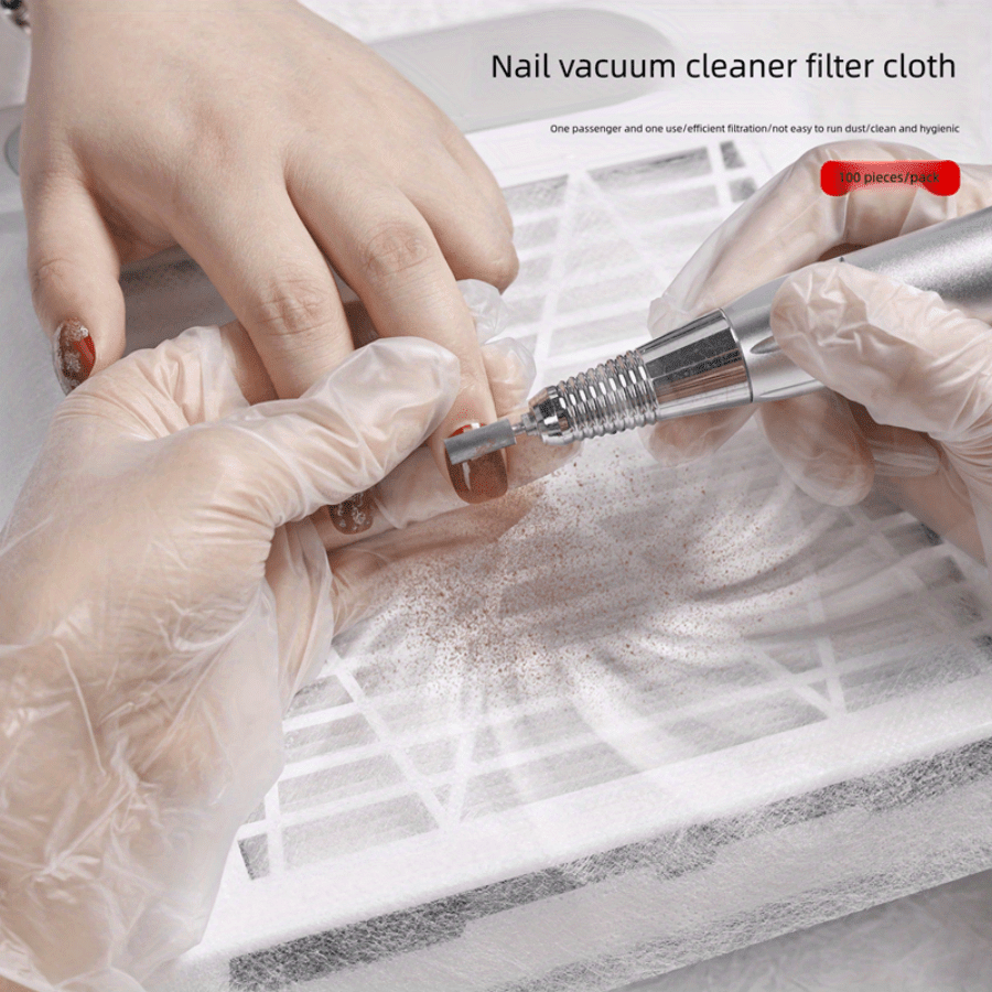 

50pcs Chiffons de Poussière pour Ongles - Inodores, Filtres en Tissu Non Tissé pour Aspirateurs de Manucure & Pédicure - Bleu, Rose, Blanc
