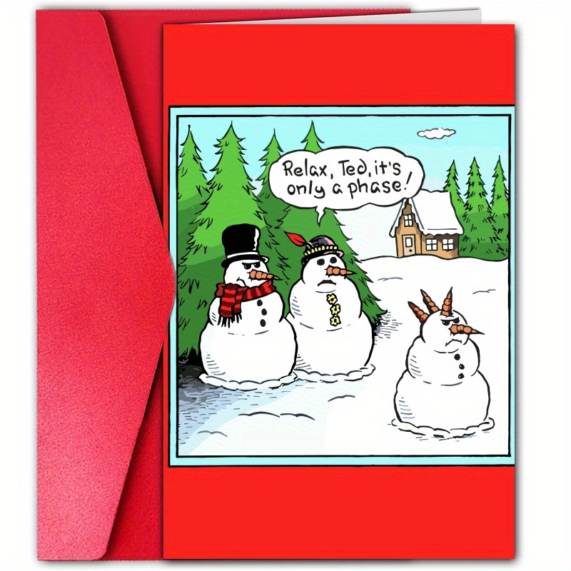 

Funny Snowman Christmas Card - Perfect For Husband, Wife, Mom, Son, Boyfriend - & Friends Gift