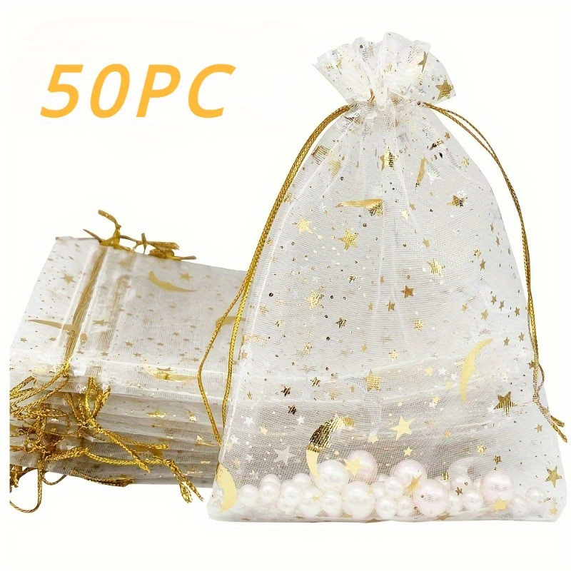 

50pcs Gift & , Drawstring Pouches For Wedding Favors, Jewelry, - Treat , For School