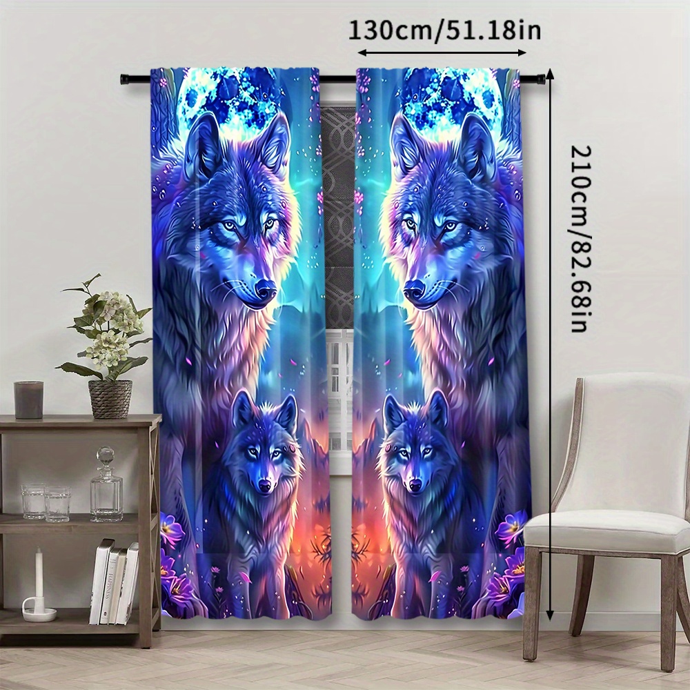 TEMU 2 rideaux à œillets sur le thème du - Rideaux semi-transparents en de polyester tissé contemporain pour chambre à coucher, salon, bureau -