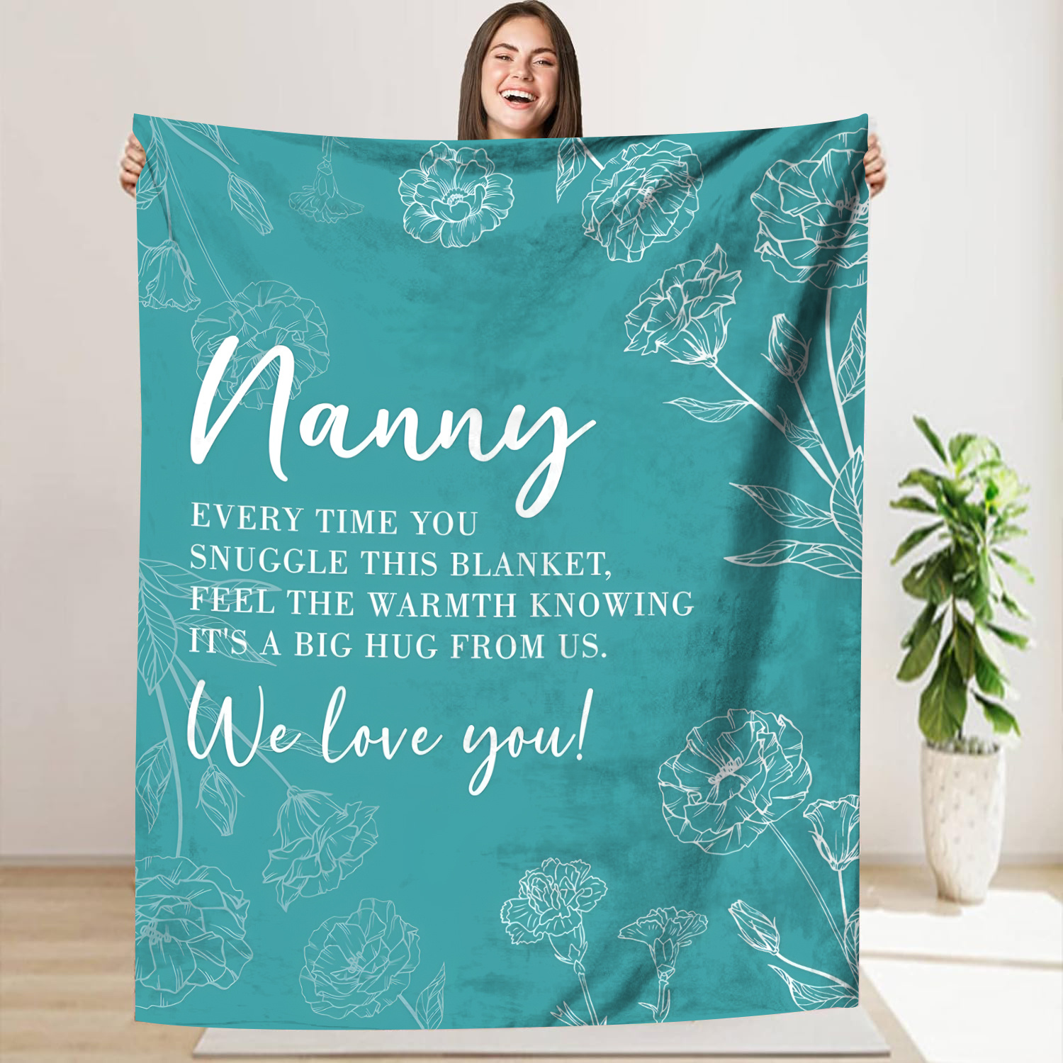 

Nanny Appreciation Blanket - All Fleece, Knitted Sofa , Multipurpose Blanket, For Nanny On Or