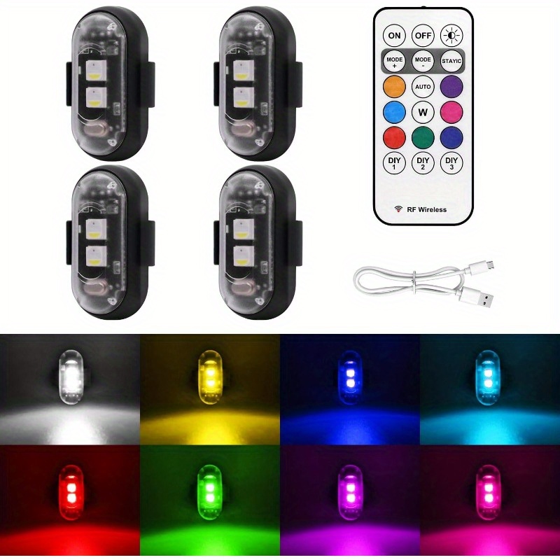 

4pcs Wireless Led , Car , 8- Usb Charging Led , , Suitable For , Drones, Airplanes, Motorcycles,