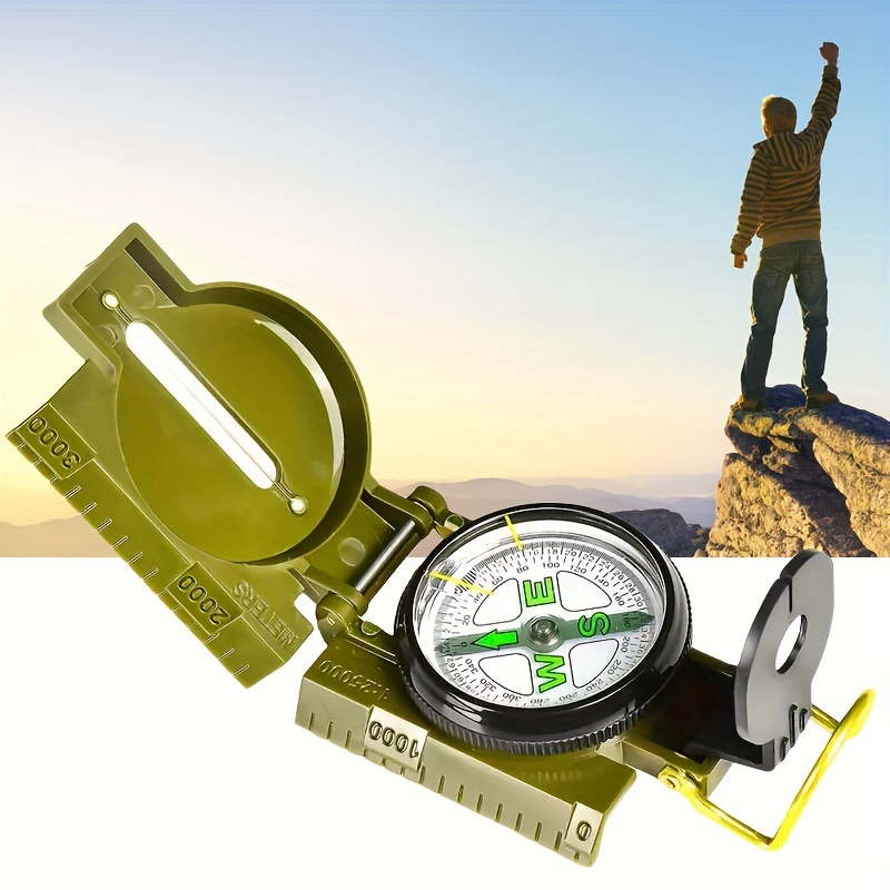 

An Outdoor Survival Compass, Multifunctional Waterproof Portable Compass For Hiking, Camping, Traveling