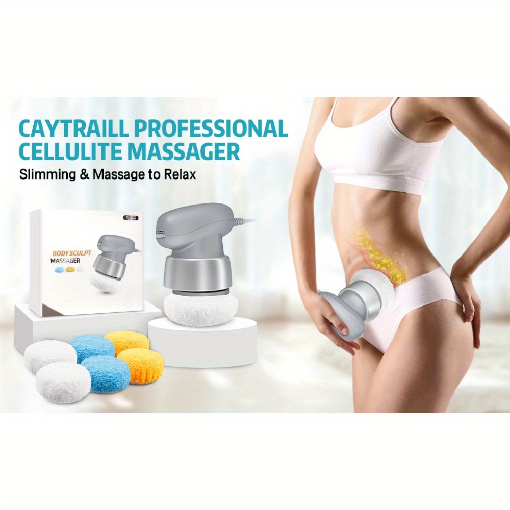 cellulite massager body sculpting machine body sculpting massager with 6 washable pads adjustable speeds electric handheld massager for belly waist legs arms butt details 0