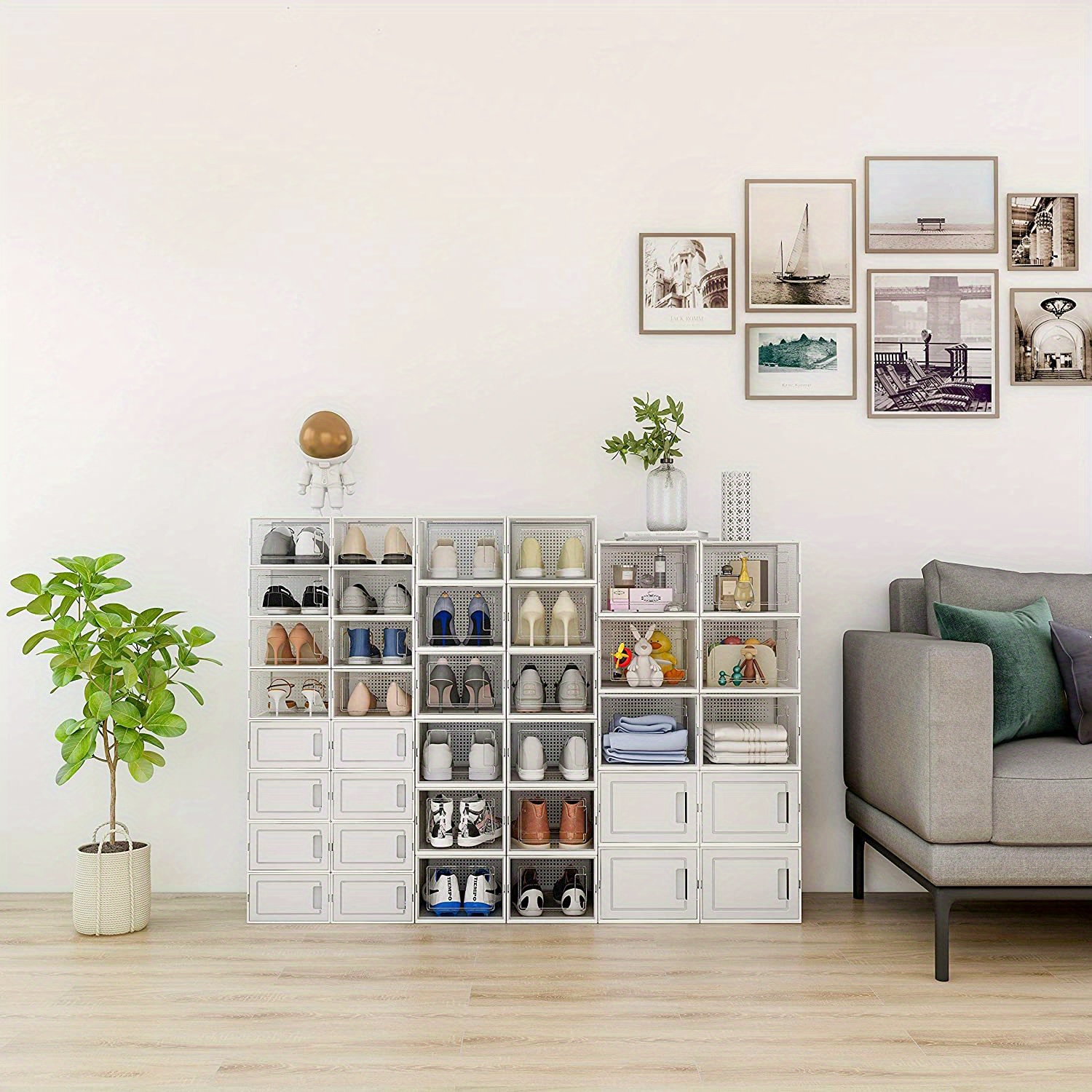 Foldable Shoe Box Storage Containers Storage Bins Shoe Temu