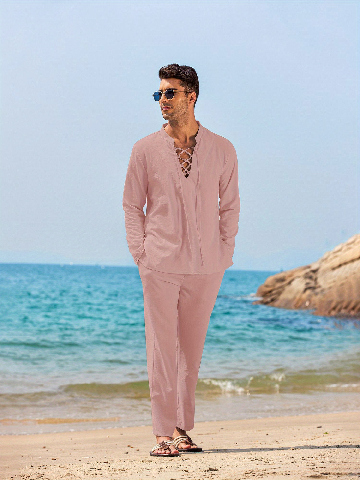 HOT Tenue Chemise Rose Homme Tenue Homme Plage Homme