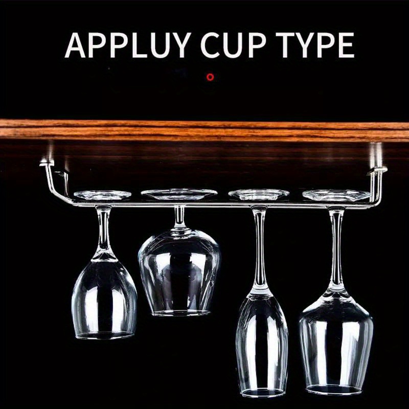 stainless steel high footed wine glass rack for kitchen cabinets details 1