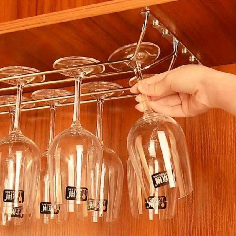 stainless steel high footed wine glass rack for kitchen cabinets details 4