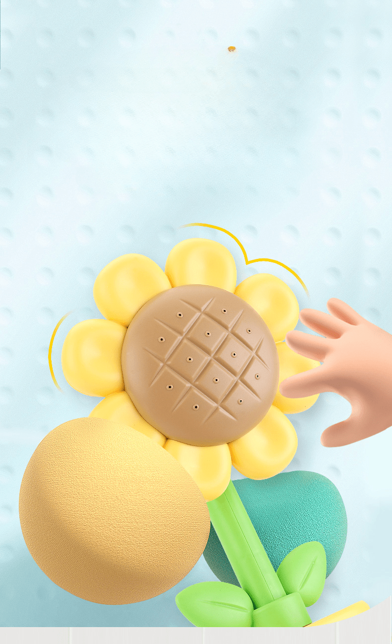 sunflower spinning spray bath toy   shower water play toy pvc material safe   0 3 years fun toddler   spout toy details 1