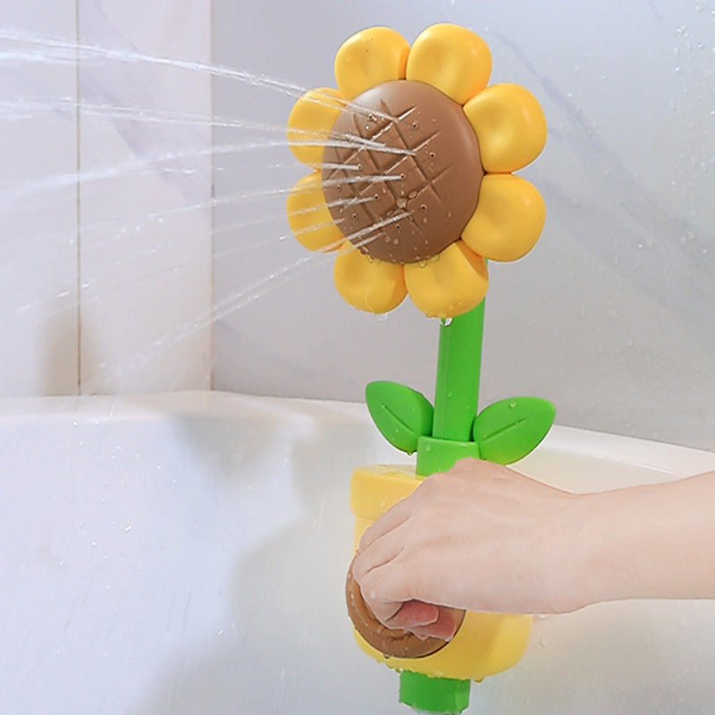 sunflower spinning spray bath toy   shower water play toy pvc material safe   0 3 years fun toddler   spout toy details 3