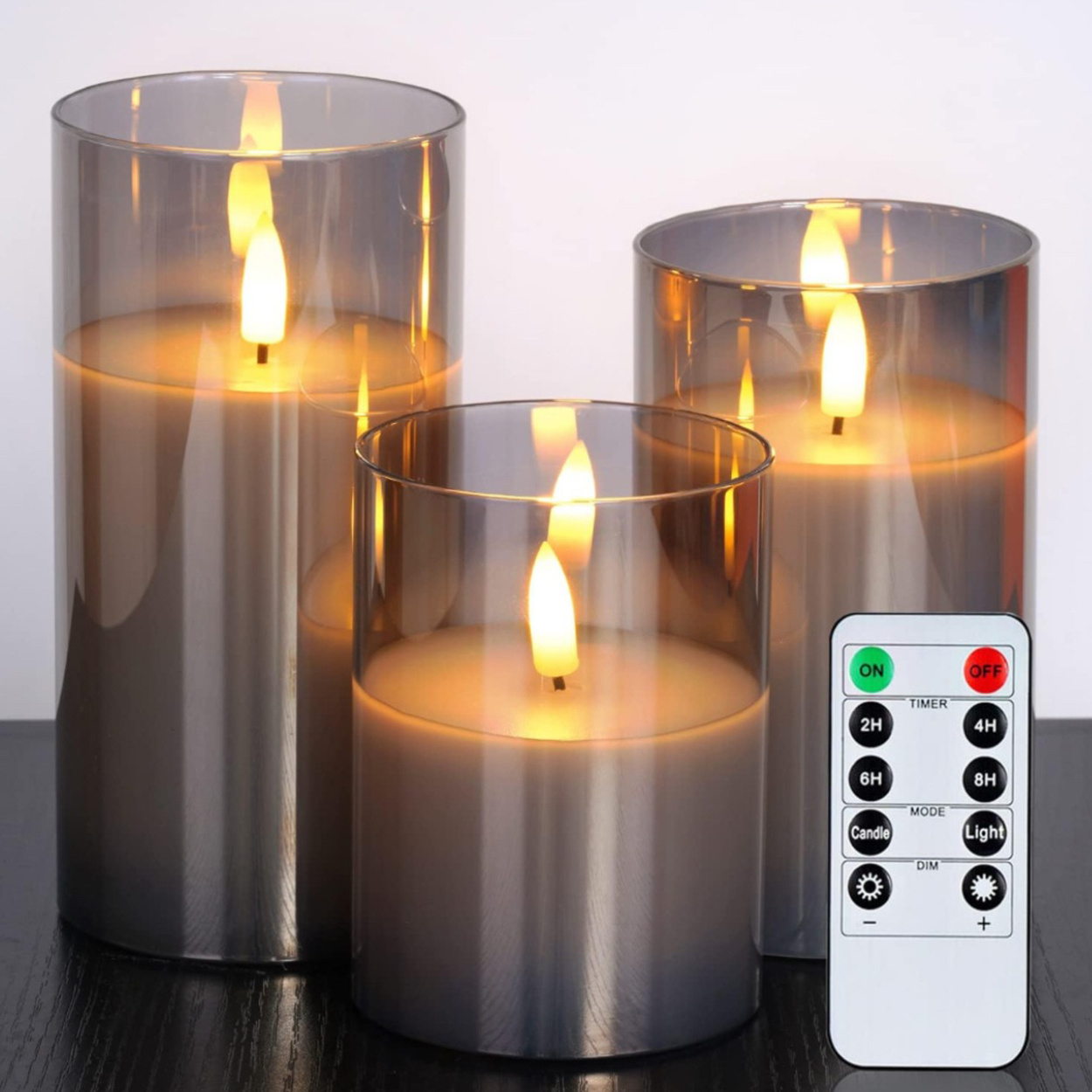 Uzaktan Kumandalı 3 Parça LED Mum Seti - Dumanı Olmayan, Titrek Alev Etkisi ile Romantik Akşam Yemekleri, Düğünler, Doğum Günleri & Bayram Dekorasyonu için (Piller Dahil Değildir)