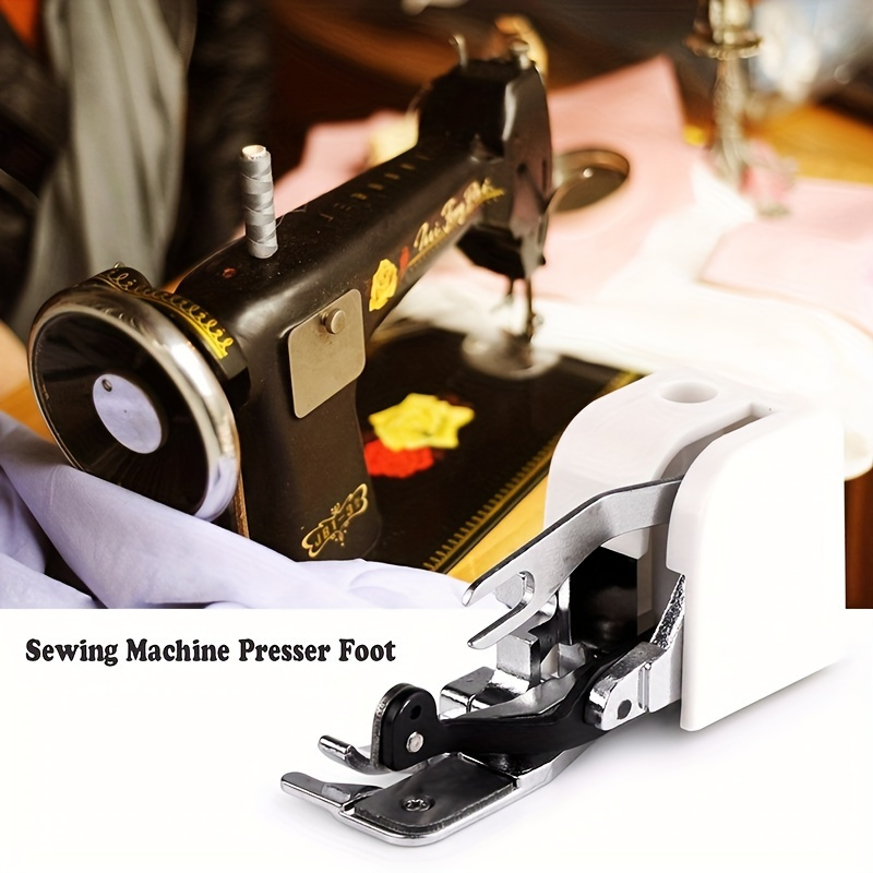 

1pc Multi-functional Sewing Machine Side Cutter Presser Foot, Easy Cut & Hem Attachment For Low Shank Singer Models, Effortless Cutting And Locking Foot - White