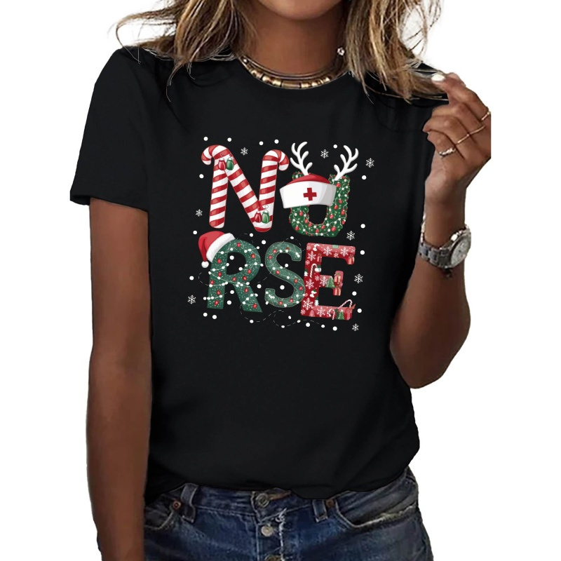 

Nurse In Festive Letters Pure Cotton Women's T-shirt, Comfort Fit