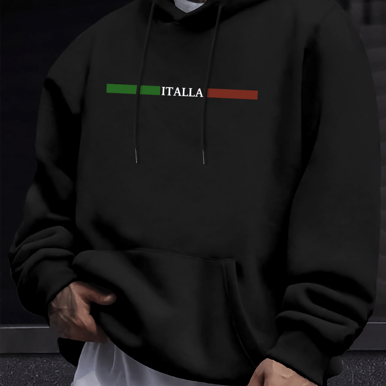 

Sweat à capuche pour homme ITALLA - Sweat à capuche à manches longues avec poches - Haut tendance pour