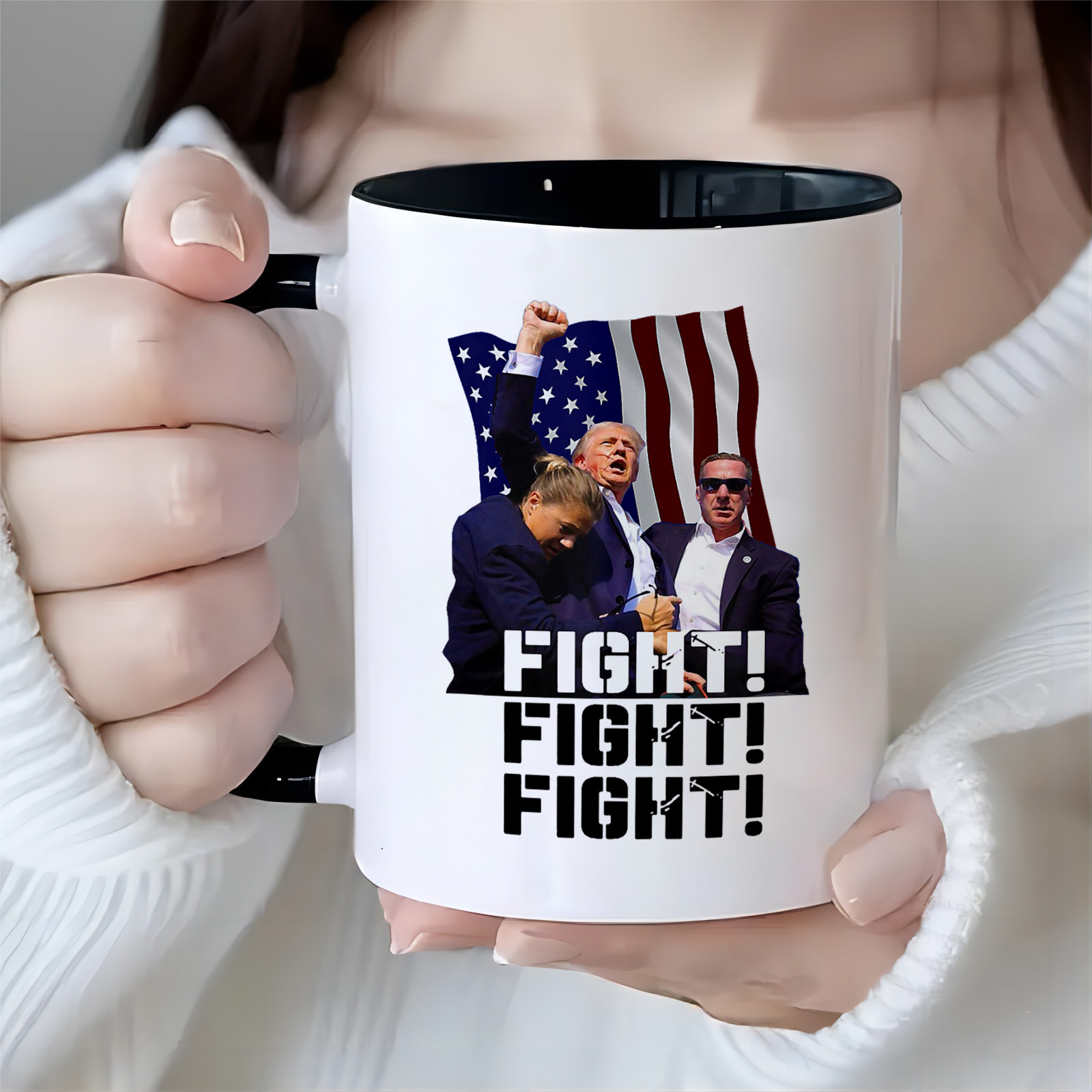 

1pc, 3a Grade, Fight! Fight! Fight! Mug, For Supporters "fight! Fight!" For , Fan Mug, 11 Oz Ceramic Coffee Mug,