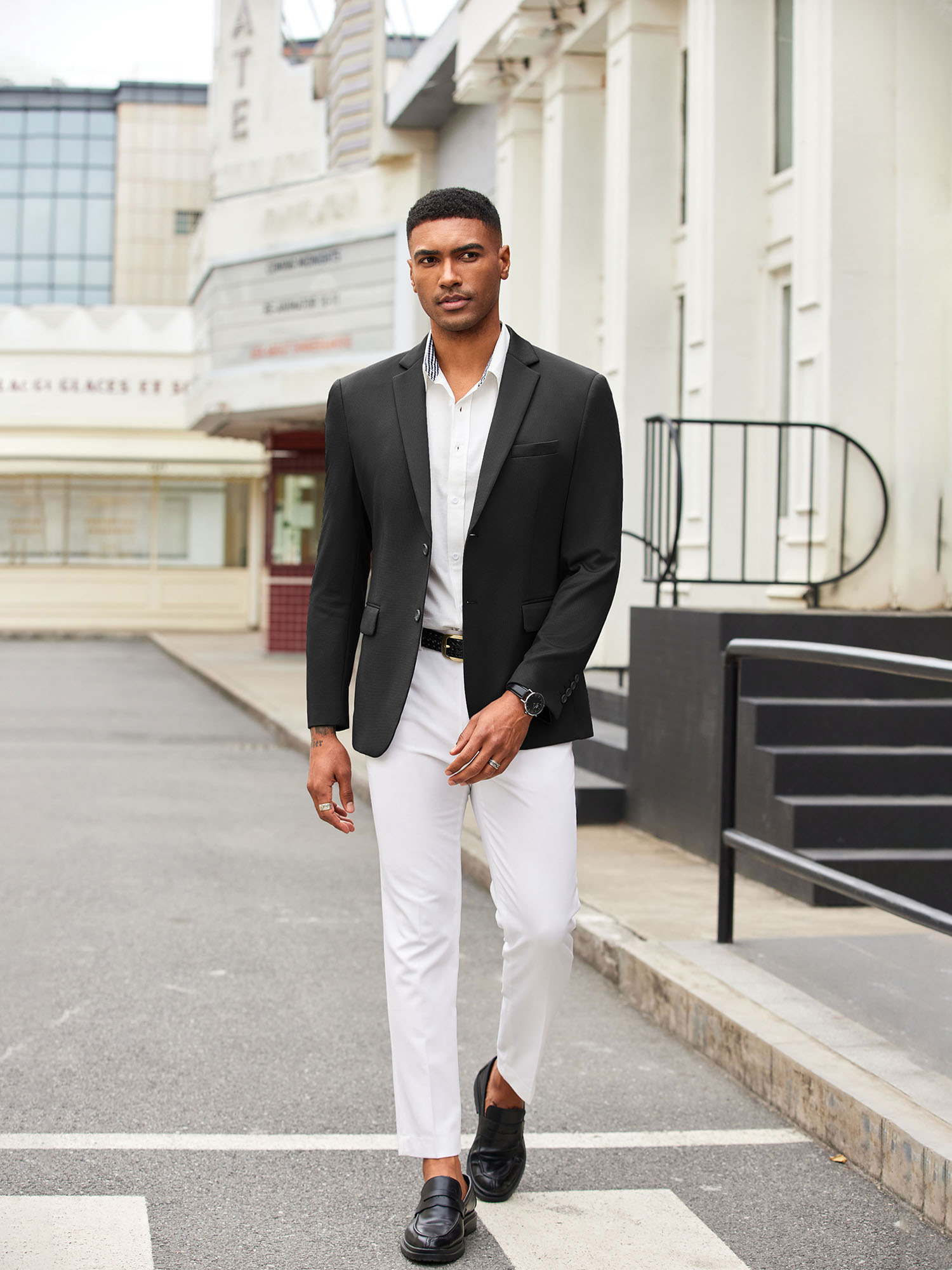 Blazer Combination Black Jeans Black Shirt Grey Blazer Black