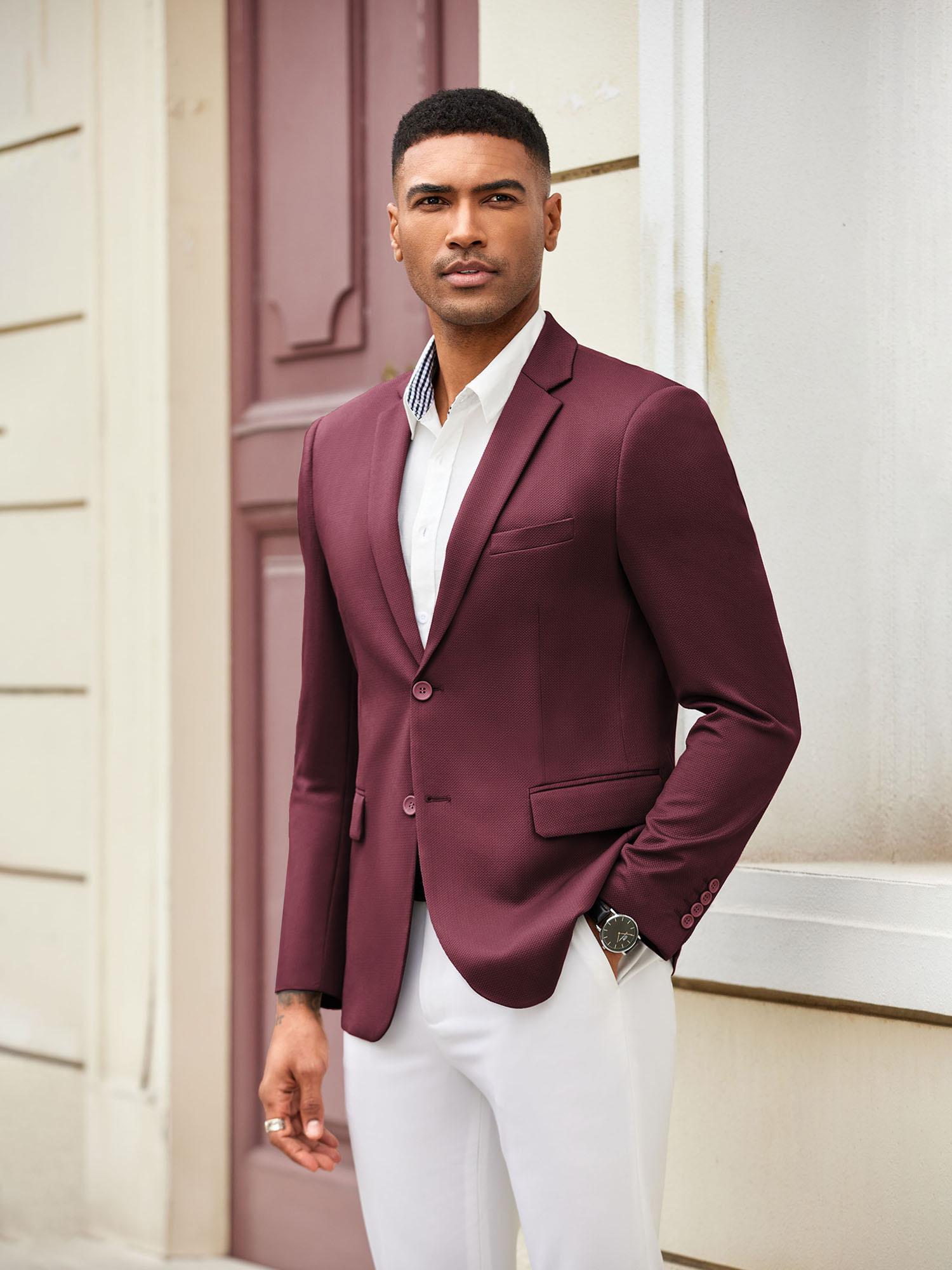 Maroon Coat With White Shirt ✠ Maroon Color Elegant Custom Burdy
