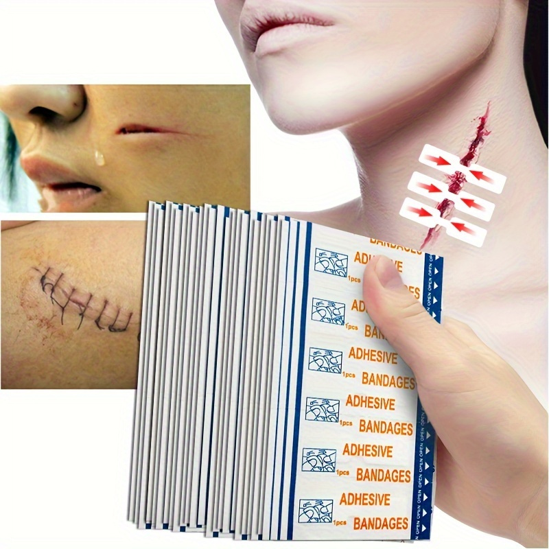 50pcs Waterproof Zipper Bandages - Easy Suture & Wound Closure, First Aid Kit Essentials
