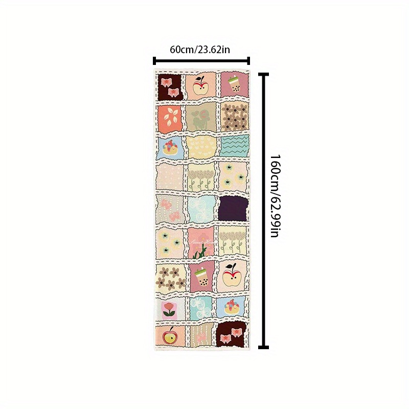 TEMU 1pc Soft & Fluffy Pastel Fruit-themed Area Mat - Non-slip, Machine Washable Polyester Mat For Bedroom, Living Room, Study, Or Entryway Decor -