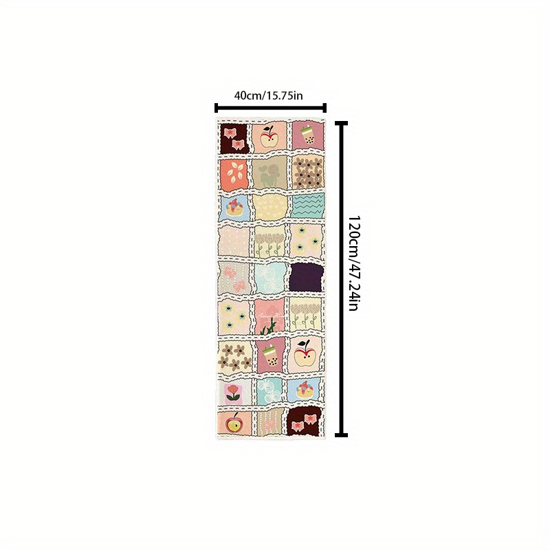 TEMU 1pc Soft & Fluffy Pastel Fruit-themed Area Mat - Non-slip, Machine Washable Polyester Mat For Bedroom, Living Room, Study, Or Entryway Decor -