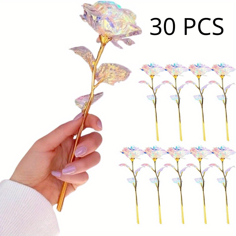 TEMU 30pcs Colorful Artificial Rose Forever Romantic Gifts Gifts For Girlfriend Wife Mum Women On Valentine's Day Birthday Anniversary Gifts Wedding