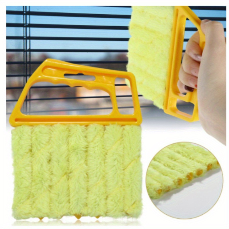 

2pcs Handheld Window And Door Rail Double-sided Cleaning Brush, Window Sill Cleaner, Louver Cloth, Gap Cleaning Tool