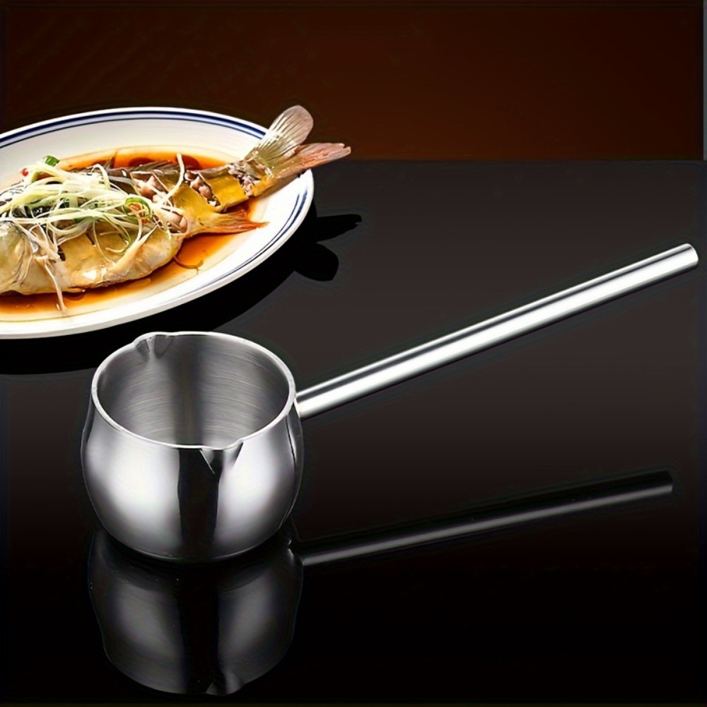 long handle mini stainless steel pot   mini   for heating and pouring oil milk indoor and outdoor cooking tools details 0