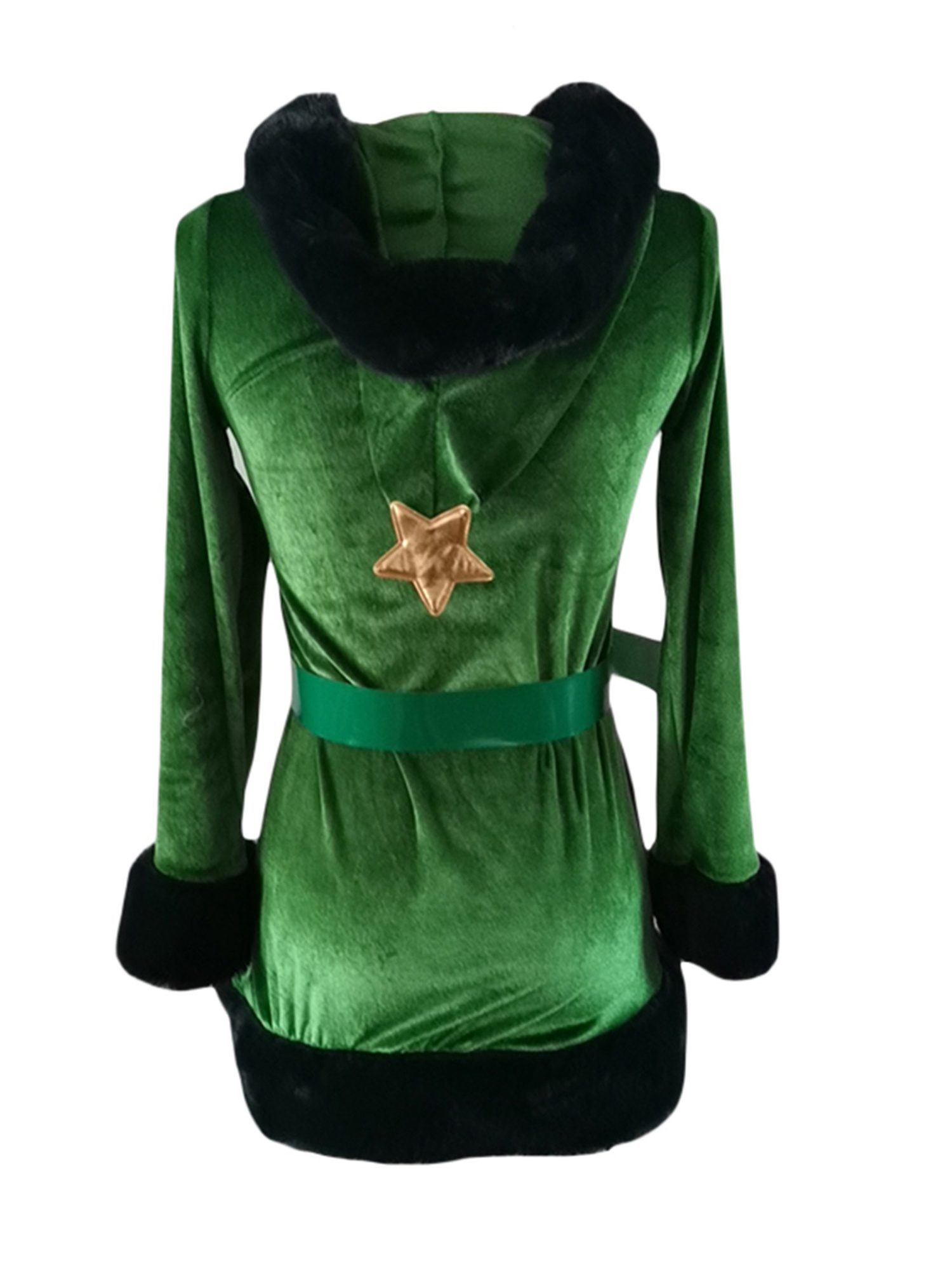 womens sparkling green christmas tree costume dress hooded - Temu