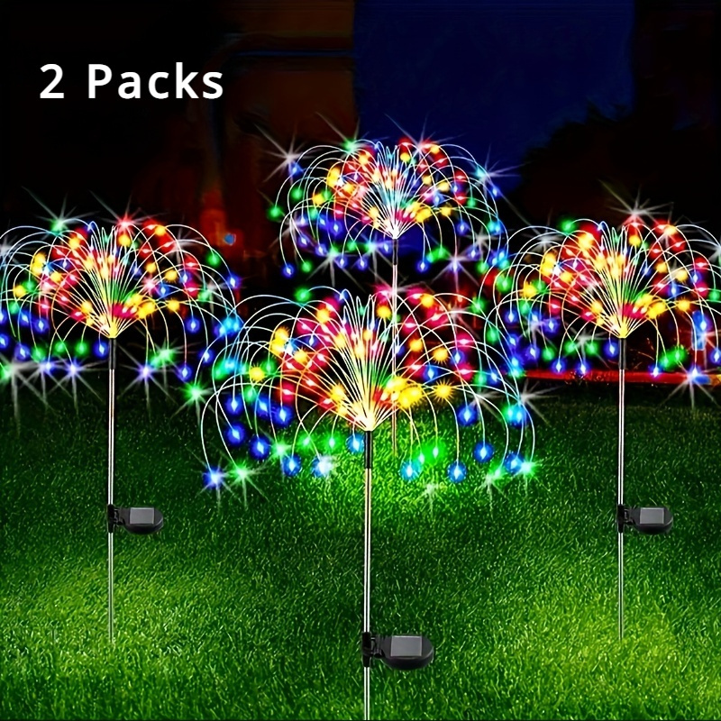 2pcs 60 90 120 200 led outdoor diy lights 8 lighting   solar fireworks lights courtyard garden landscape lights wedding and wedding atmosphere lights christmas decoration