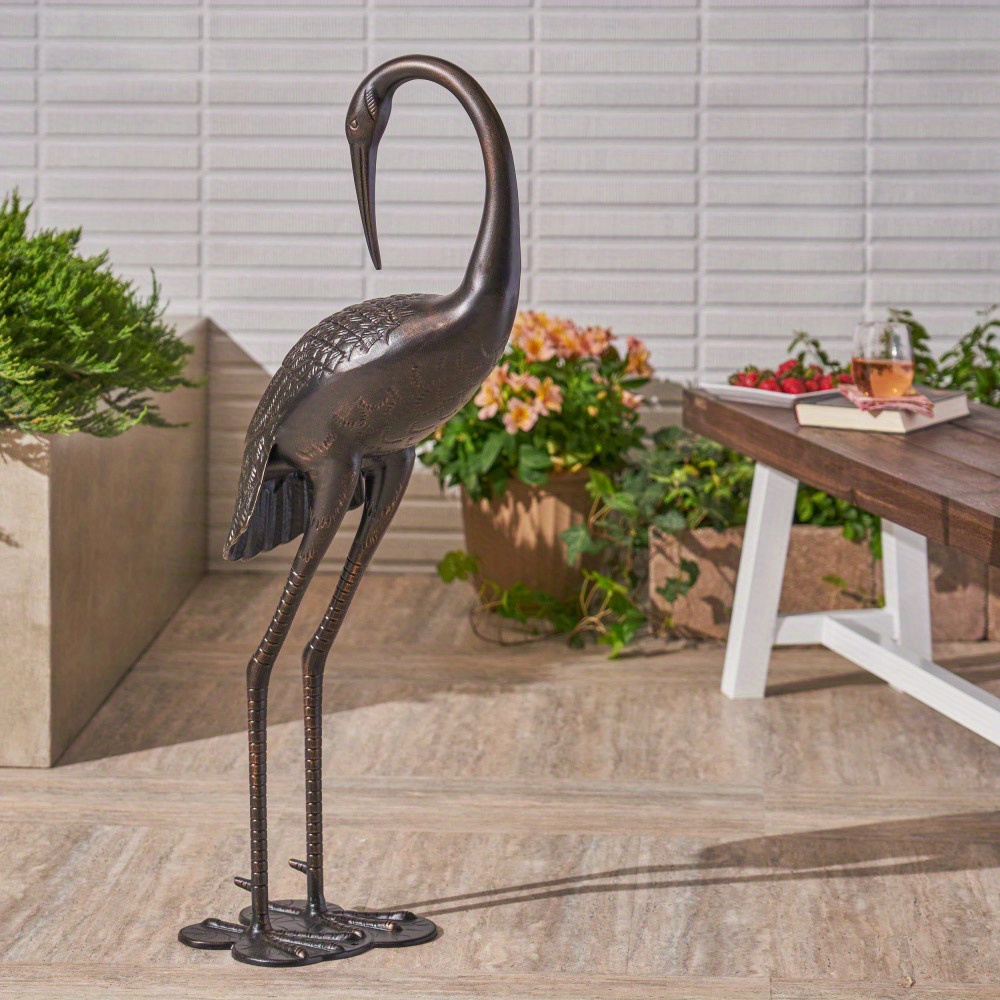 

Bird Animals Rust Resistant Metal Garden Statue Sunny Outdoor 39 Inch Aluminum Crane, Shiny Copper (no Assembly Required)