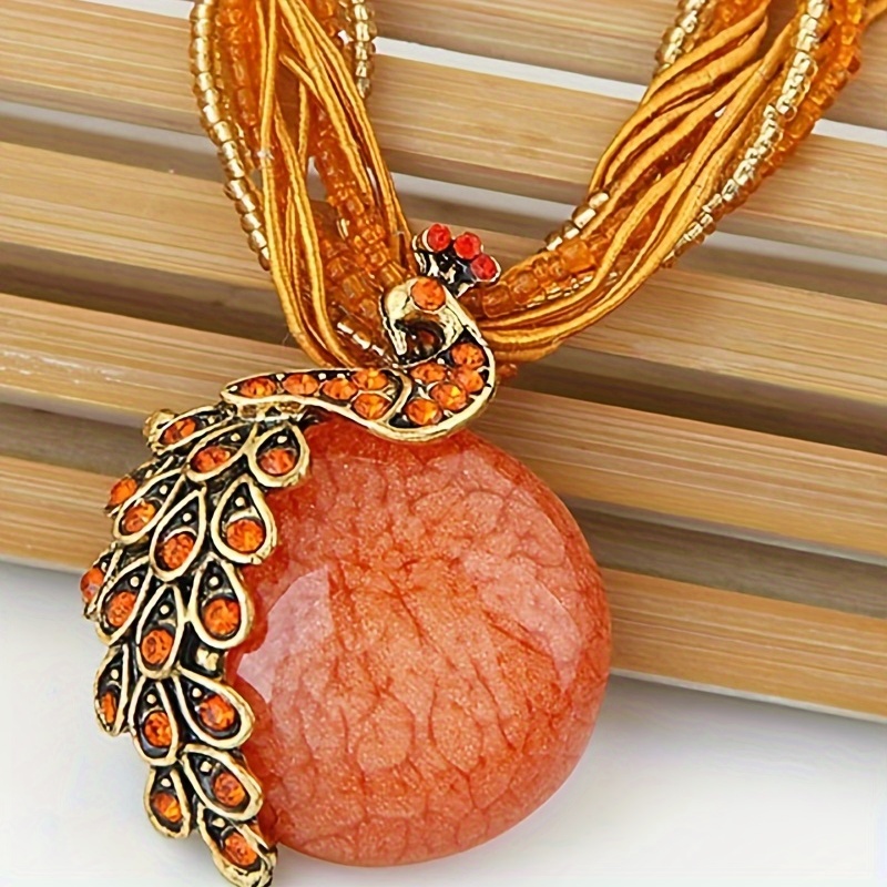 

2 Pcs Ethnic Pendant Necklace For Women