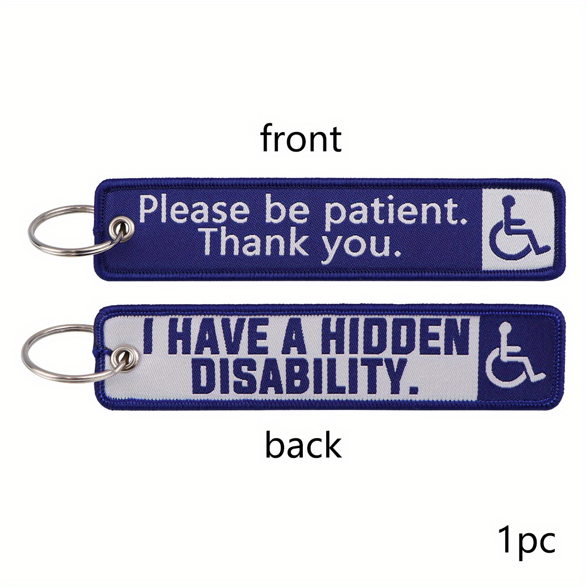 Image of 1pc Please Keychain, I Have A Disability Key Tag Keyring For Car Motorcycles Keys Holder Keyring Women Accessories Gift