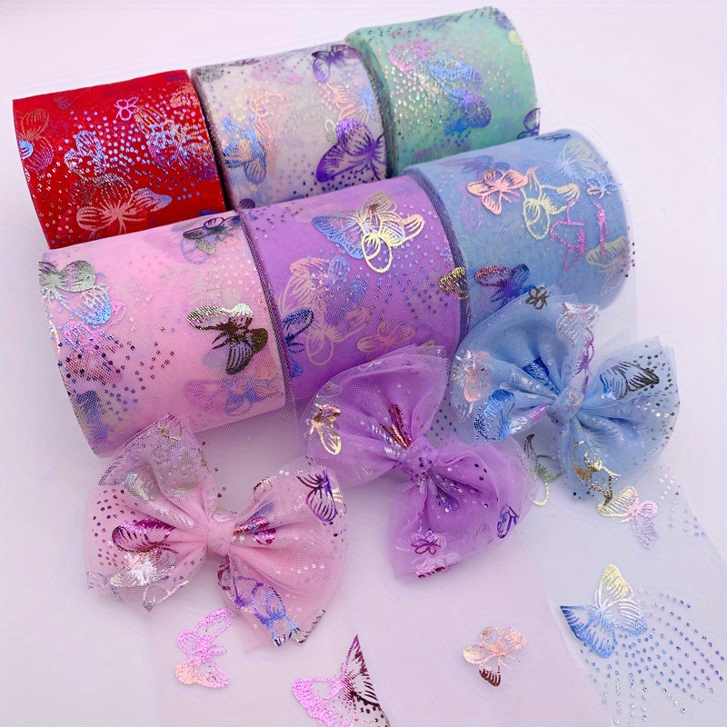 

1roll/25yard Shoe Flowers Diy Hair Accessories Materials Bow Netting Ribbon Dessert Decoration
