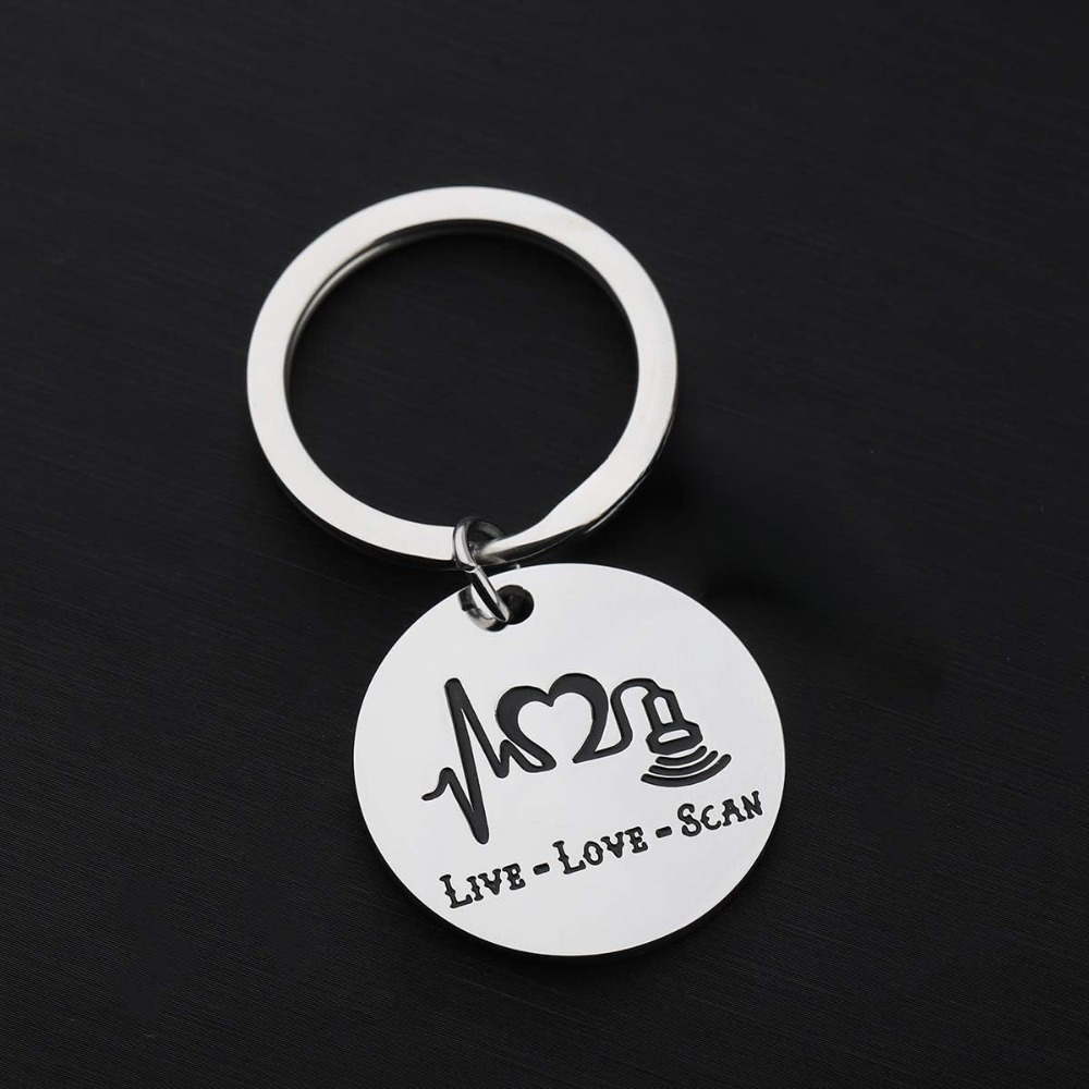 

live - - " Ultrasound Keychain - Steel - - For Radiology