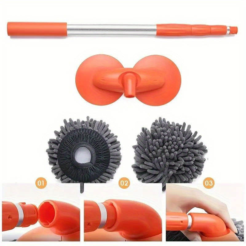   car wash kit 44 long handle dual head mop brush set with   replacement heads   cars rvs trucks details 8