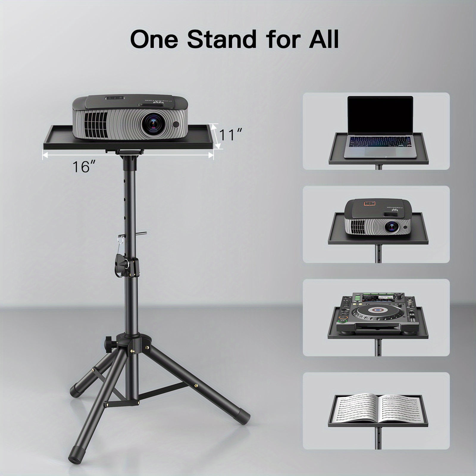 Projector Stand Adjustable Aluminum - Multi-Angle Desktop Mount For ...