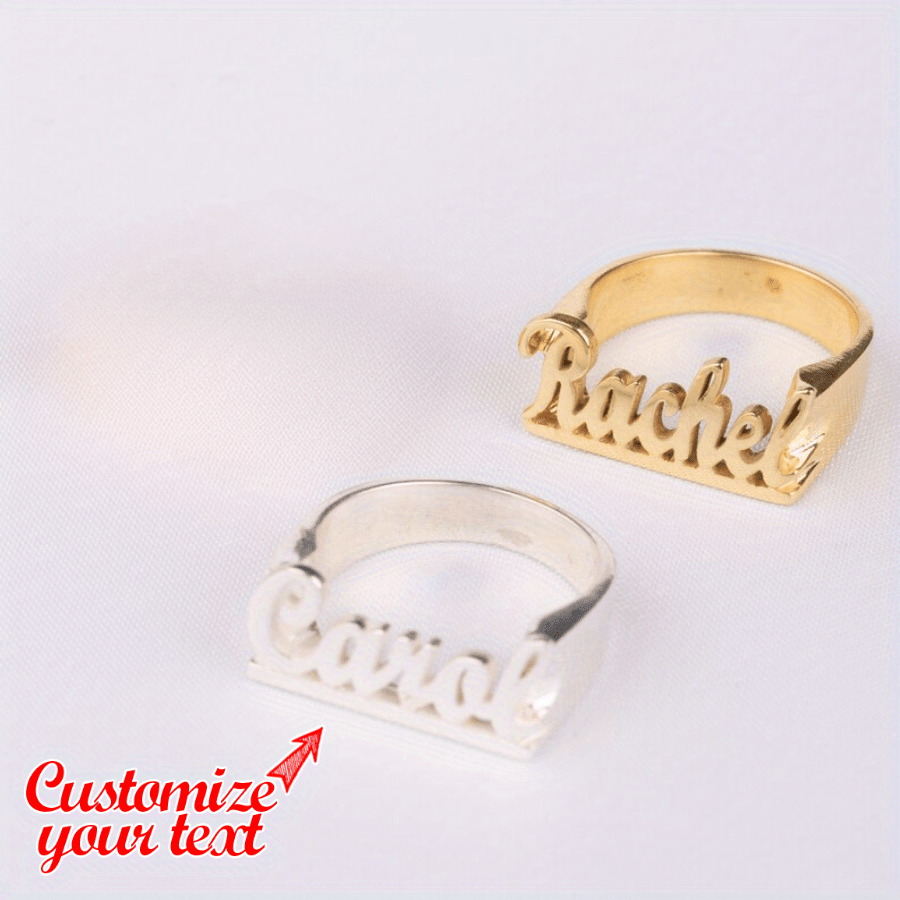 

Customized Item: A Ring With A Name Written In , Personalized For Girlfriend Or Mom. It Can Be A Unique Gift For Christmas Or Halloween. Please Provide Customization Details In English Only.