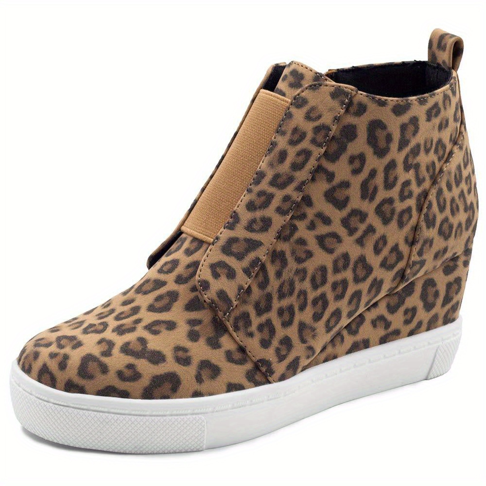 Wedge Walmart Womens Leopard Shoes Low Top No-Lace Canvas Shoes