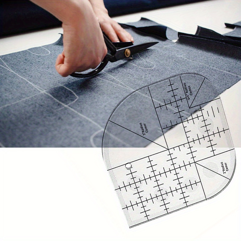 

Multi-functional Transparent Sewing Cutting Angle Ruler Template Patchwork Ruler, 6inch, Acrylic Material, Diy Sewing Tools