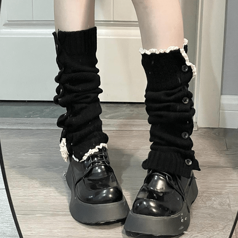 601099614191039womens Leg Socks With Button Retro Knit Leg Warmers Vintage High Leg Knee Warmer Socks Outfit For Teenager Party, For Teenager, For Teenager