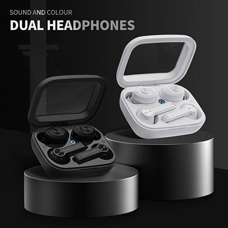 

Dual Set Wireless Earbuds, Bt 5.3 Bass Stereo Sound, Hd Voice With Intelligent Noise Reduction, Sports Headset With Wireless Charging Case, For Running & Workout