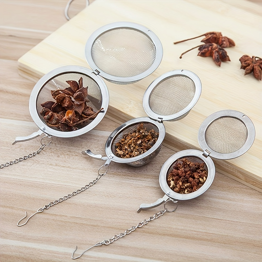 3pcs stainless steel tea infuser set premium mesh ball strainers for loose leaf tea spice herb filters   accessories details 0